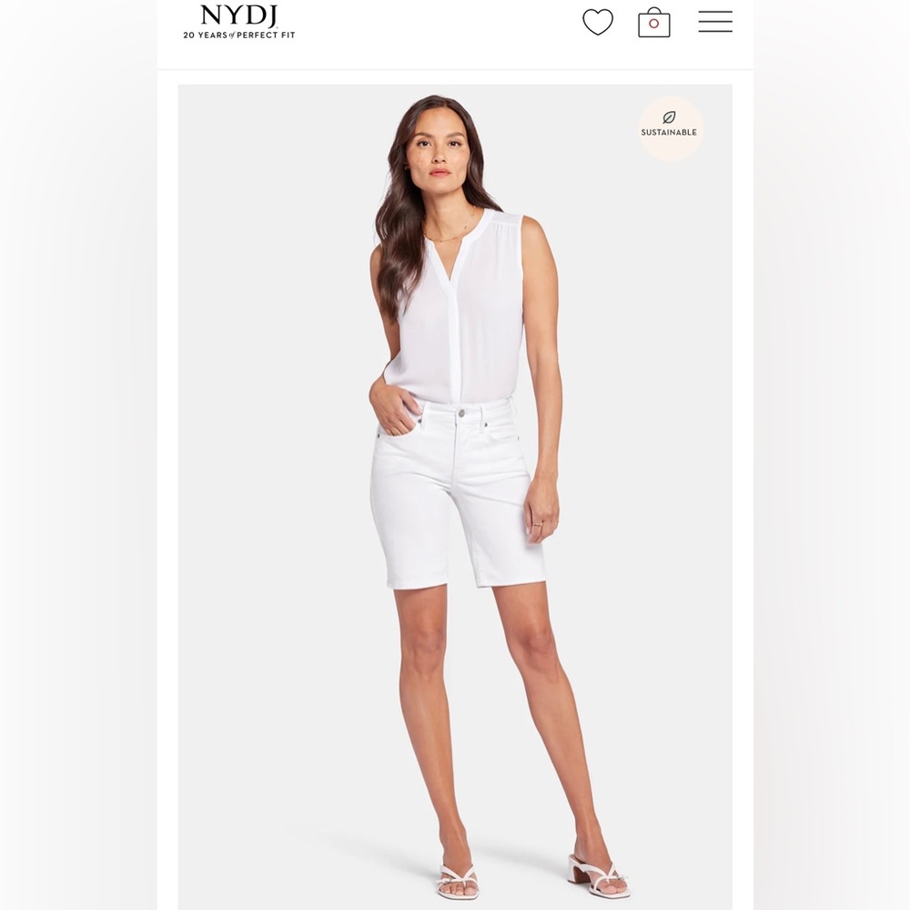 NYDJ Lift x Tuck Bermuda White Shorts - Size 00